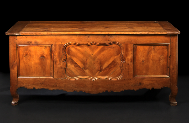 Appraisal: Provincial Louis XV-Style Fruitwood Coffer third quarter th century the