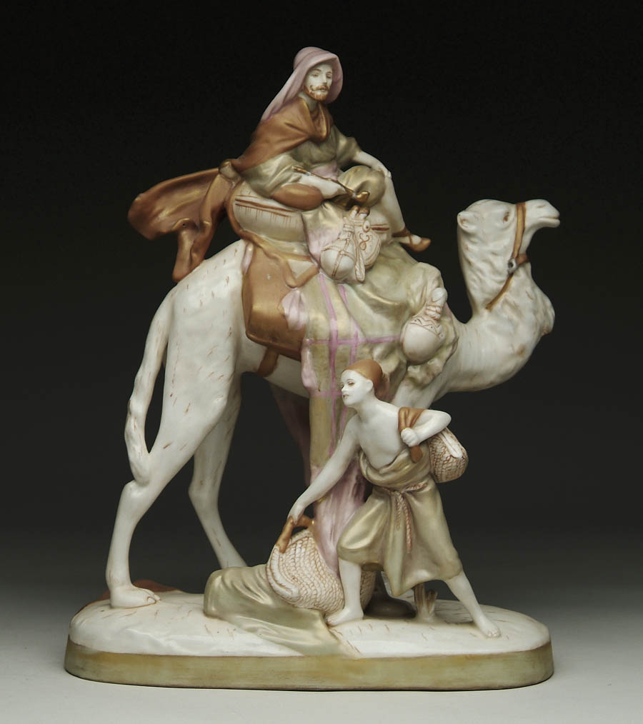 Appraisal: ROYAL DUX FIGURE OF A MAN RIDING CAMEL WITH ANOTHER