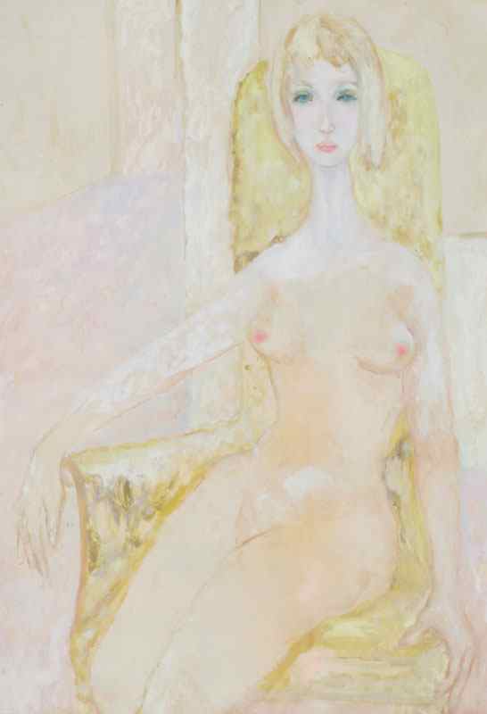 Appraisal: KUZULKA Kierstead American - Blonde Seated Nude OIL Masonite ''