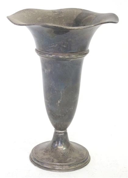 Appraisal: Sterling silver flower vase dominick haff ny th century