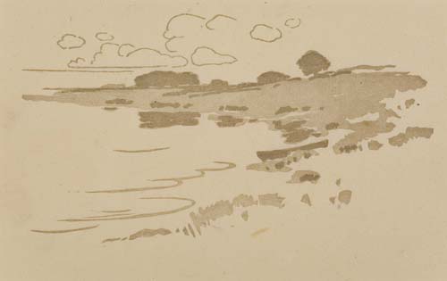 Appraisal: ARTHUR WESLEY DOW Rain in May Woodcut circa x mm