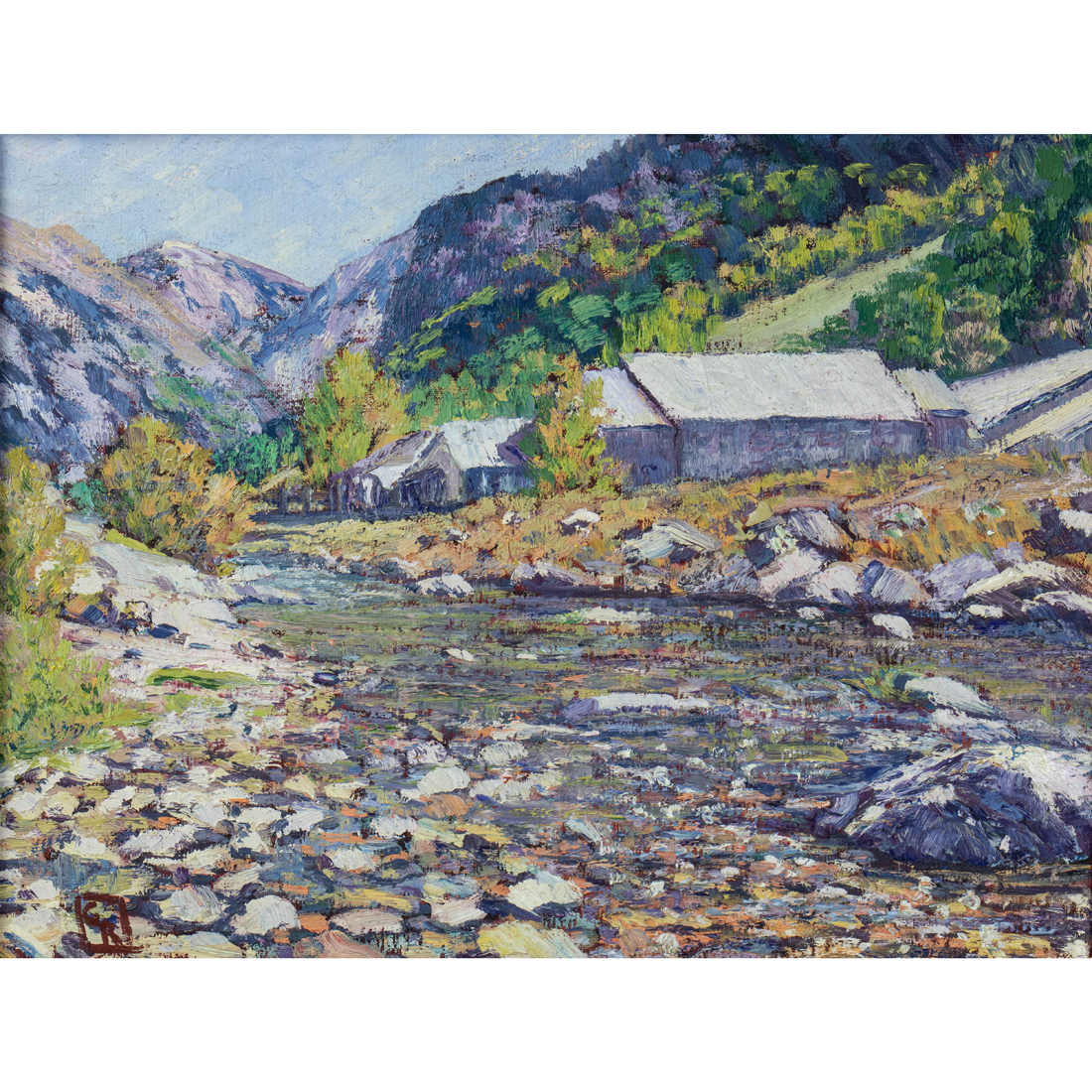 Appraisal: PAINTING GARY RAY Gary Ray American b Rocky Stream oil