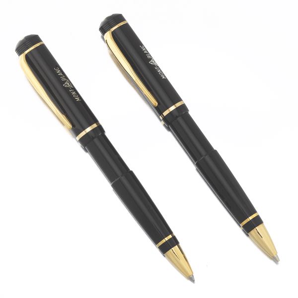 Appraisal: MONTBLANC BALLPOINT PEN AND MECHANICAL PENCIL TH ANNIVERSARY EDITION Black