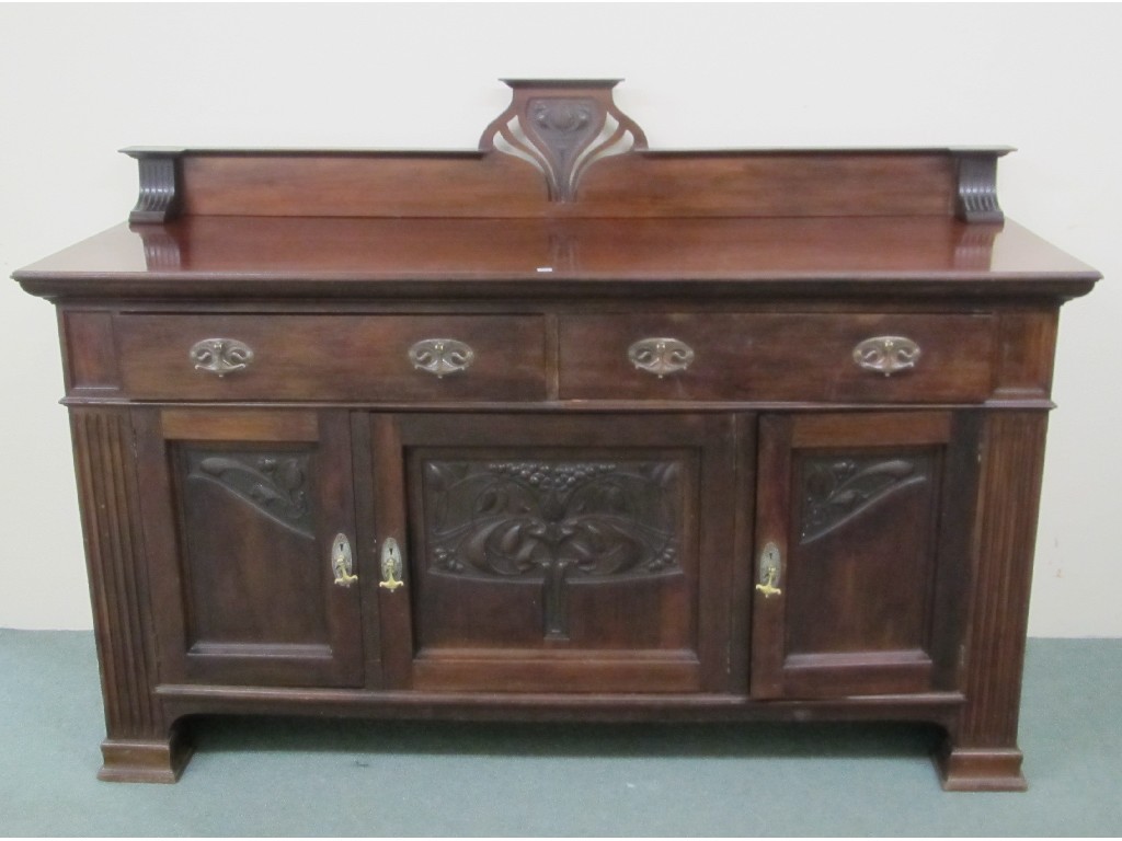 Appraisal: Art Nouveau mahogany sideboard