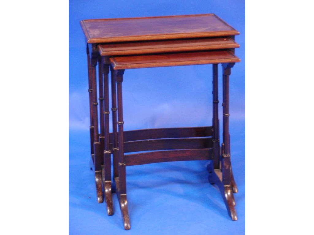 Appraisal: A Regency style mahogany nest of three tables cm down