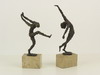 Appraisal: PAIR BRONZE SCULPTURES - Modernist Dancing Figures in freely molded