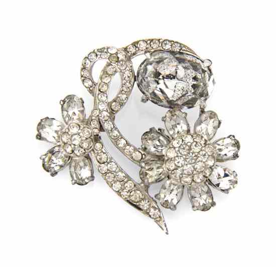 Appraisal: A Joseph Wiesner Rhinestone Brooch Stamped Joseph Wiesner N V