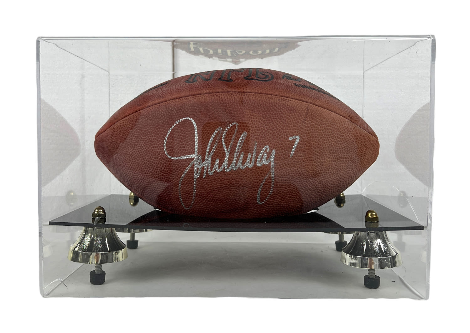 Appraisal: John Elway Autographed FootballNote Plexiglass case has a crack