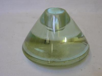 Appraisal: AN PALE GREEN GLASS CAPTAINS INKWELL of conical form with