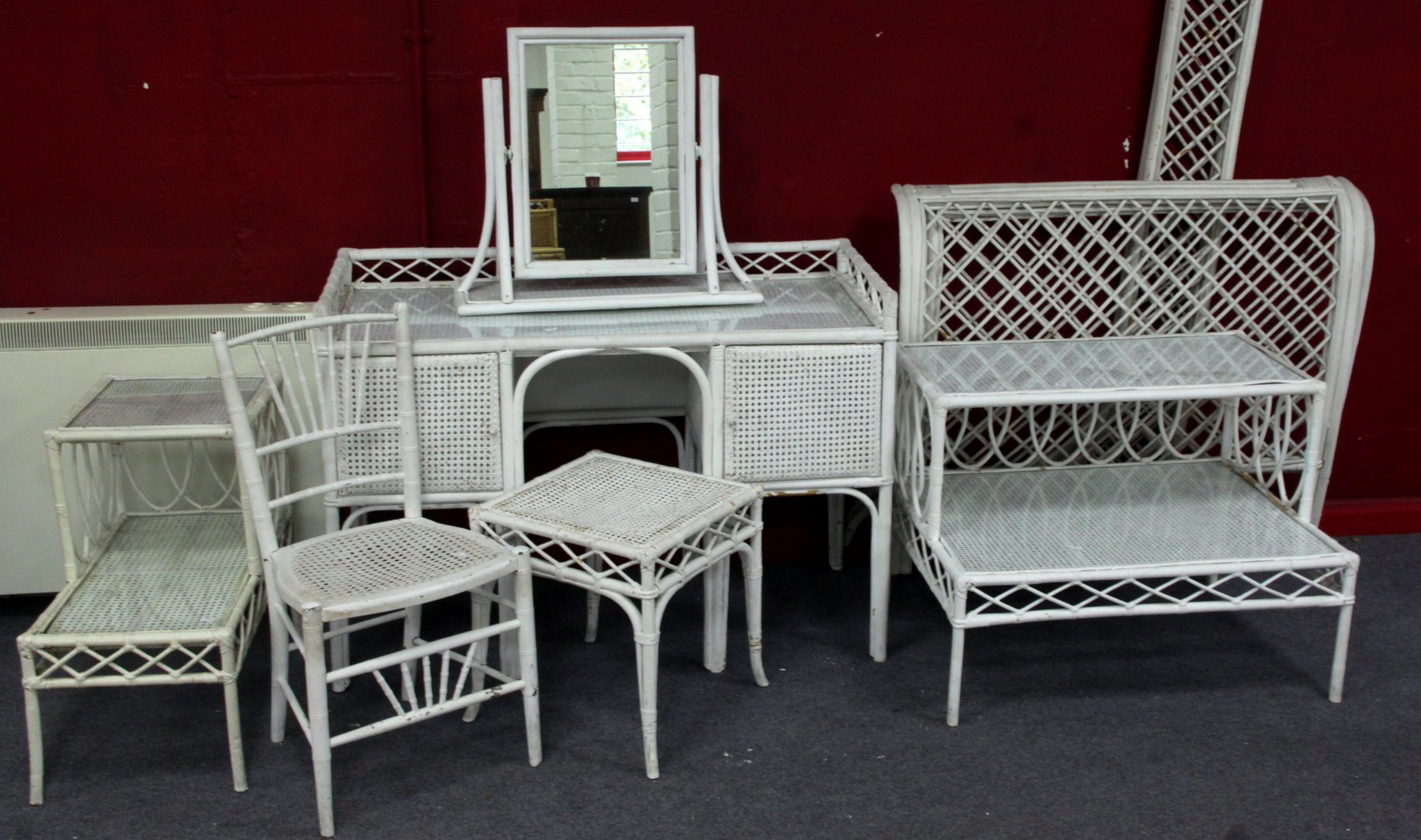 Appraisal: A white painted dressing table cm wide a mirror two