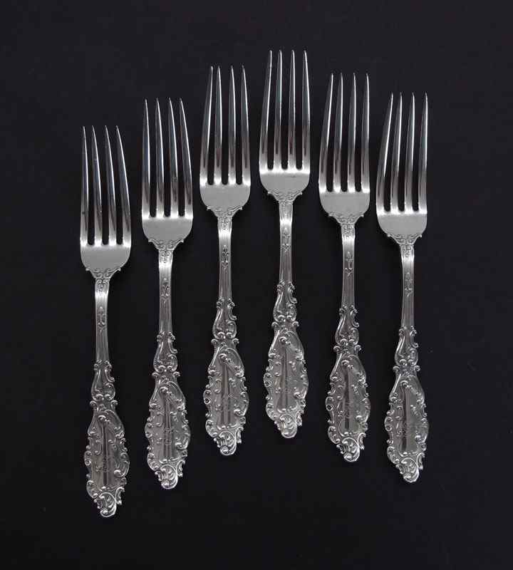 Appraisal: GORHAM STERLING LUXEMBOURG FORKS forks in the Luxembourg pattern by