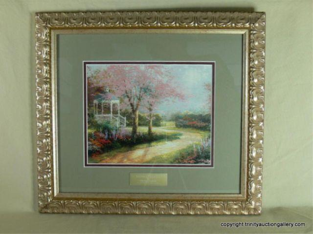 Appraisal: Thomas Kinkade Library Ed Print Morning Dogwood - Professionally framed