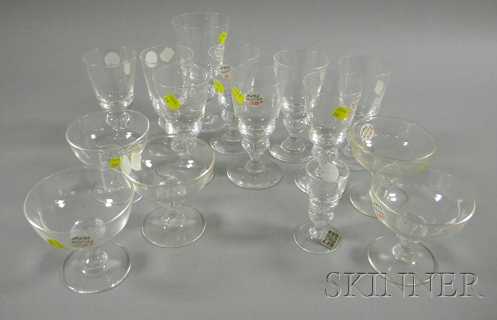 Appraisal: Fifteen Pieces of Steuben Colorless Glass Stemware a set of