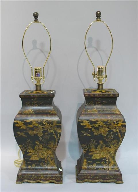 Appraisal: PAIR OF CHINOISERIE LAMPS