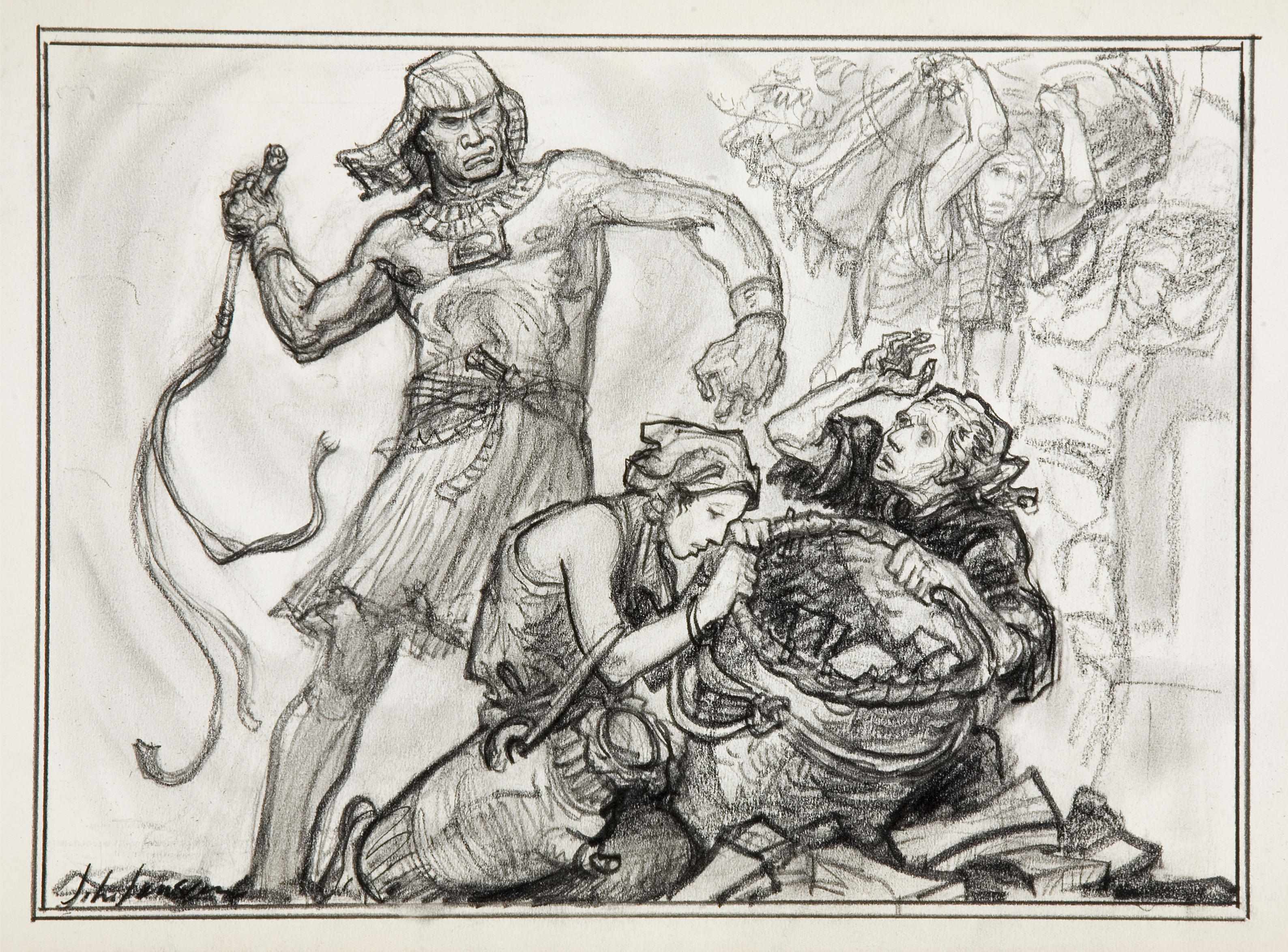 Appraisal: Original storyboard sketches by John L Jensen for The Ten