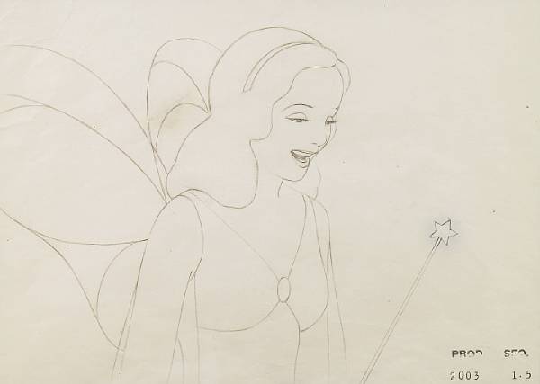 Appraisal: A Walt Disney animation drawing from Pinocchio graphite on paper