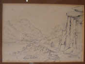 Appraisal: John Townsend British Fl - 'Alpine Sketch' Indistinctly inscribed Graphite