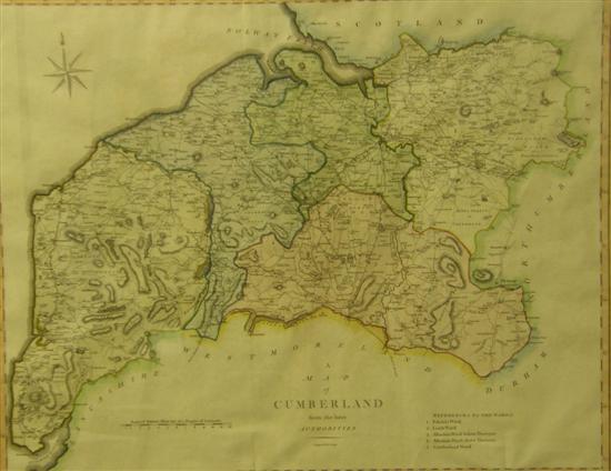 Appraisal: th Century map of Cumberland engraved by J Carey NO