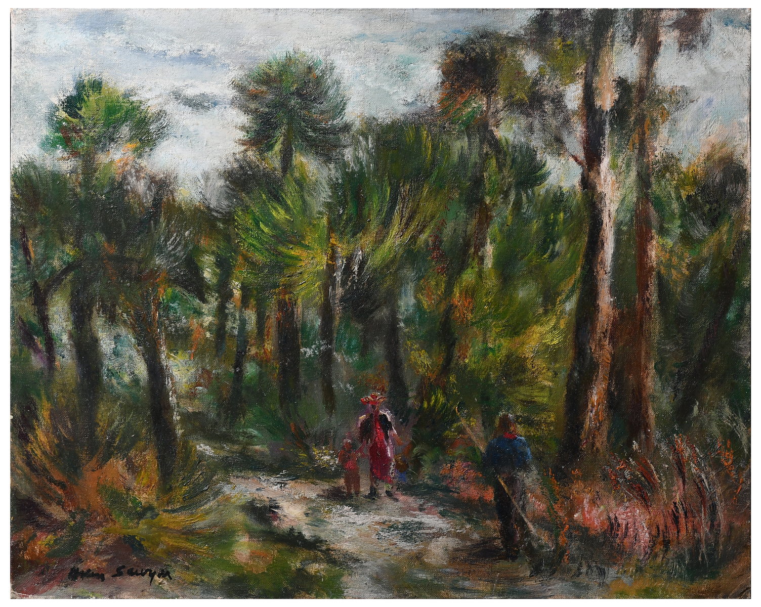 Appraisal: SAWYER Helen American - ''The Jungle'' Oil Canvasboard '' x