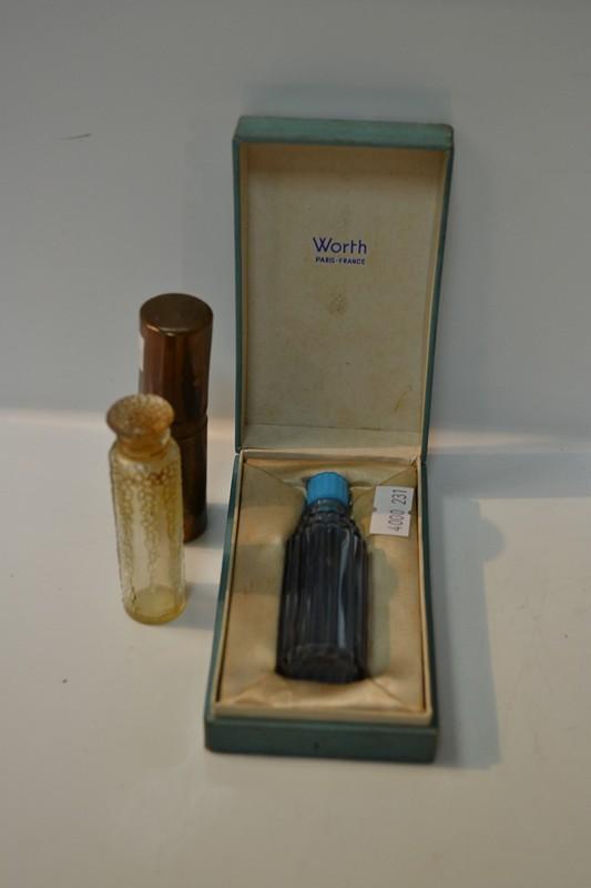 Appraisal: LALIQUE FOR WORTH PARIS BLUE GLASS PERFUME IN ORIGINAL PACKAGING