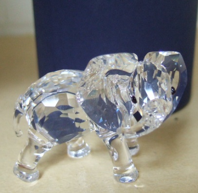 Appraisal: A Swarovski cut crystal elephant boxed