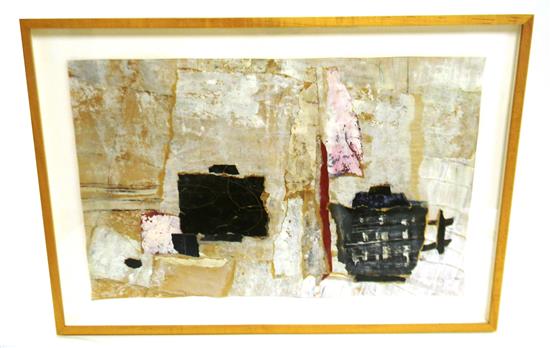 Appraisal: Charlotte Culot Belgium b mixed media collage on paper abstract