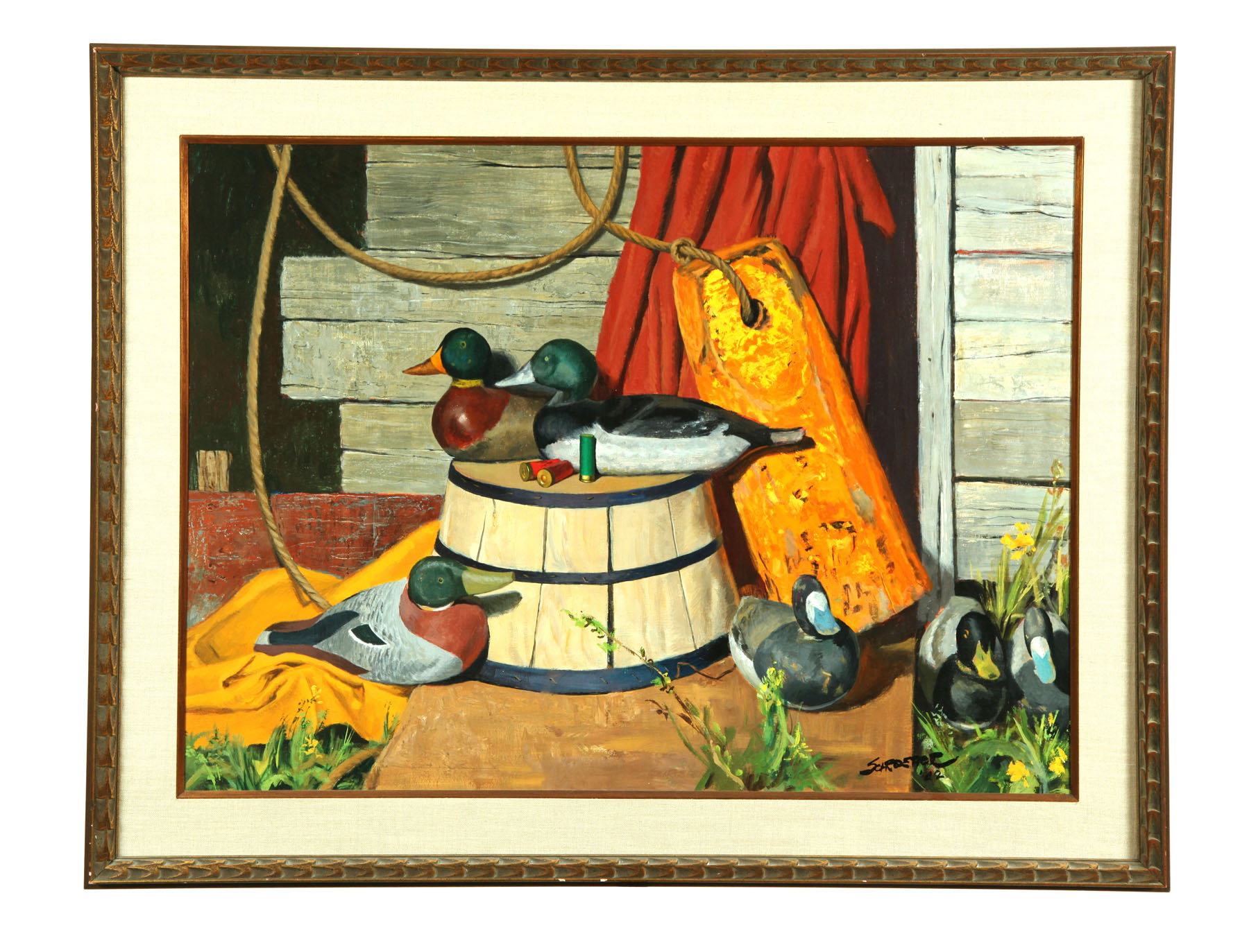 Appraisal: SPORTING STILL LIFE BY SCHROEDER AMERICAN MID-LATE TH CENTURY Oil