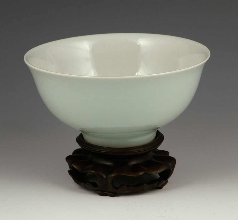 Appraisal: - Chinese Light Green Glazed Bowl Porcelain Chinese light green