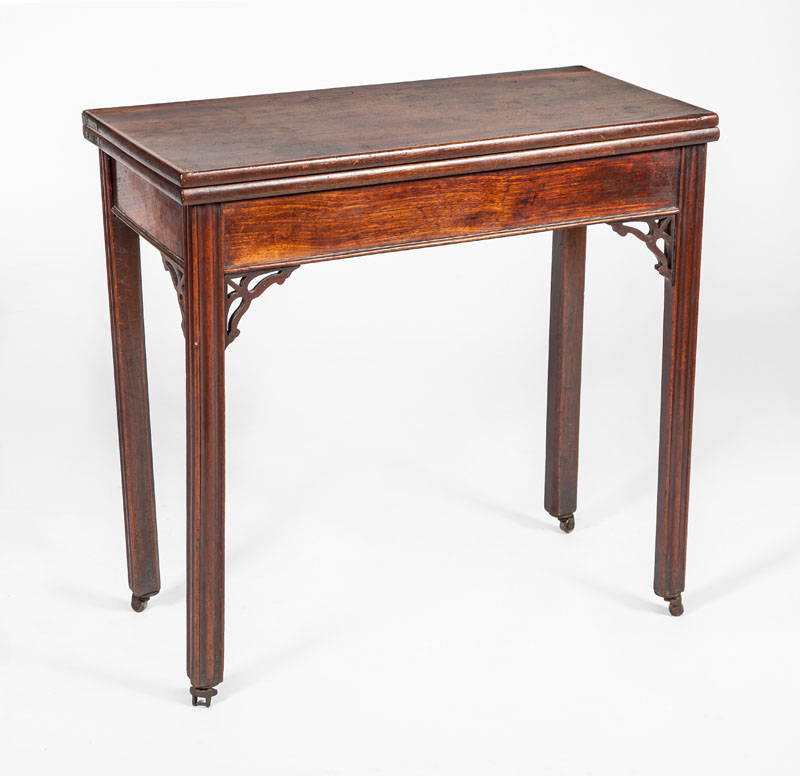 Appraisal: GEORGE III MAHOGANY FOLD-OVER GAMES TABLE x x in Estimate