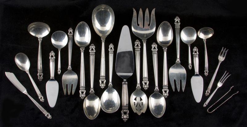 Appraisal: International Royal Danish Sterling Group pieces including tablespoons pierced tablespoon