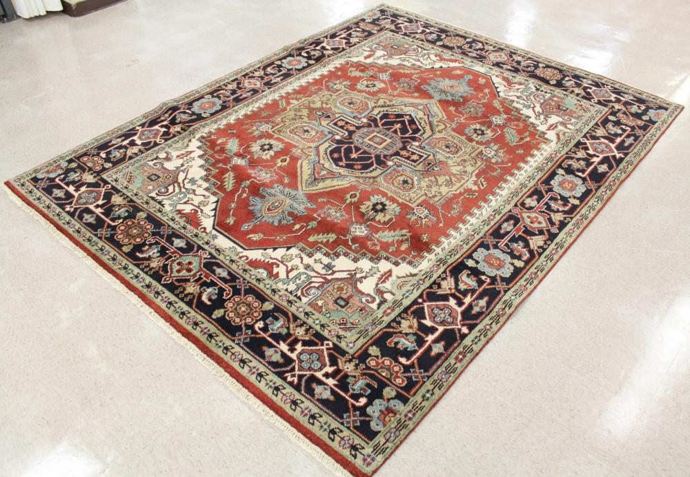 Appraisal: HAND KNOTTED ORIENTAL CARPET Persian Serapi or Heriz design '