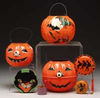 Appraisal: LOT OF TEN TIN HALLOWEEN ITEMS Consists of three trick-or-treat