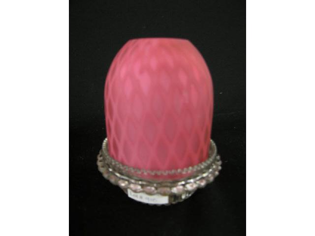 Appraisal: Clark's Fairy Lamp diamond quilted M O P satin glass