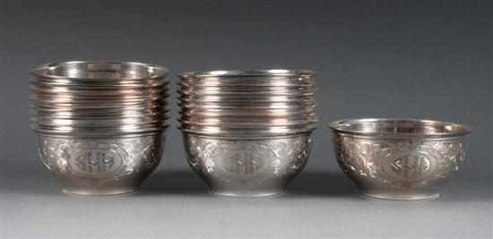 Appraisal: Seventeen American engraved sterling silver bowls Schofield Co Baltimore first