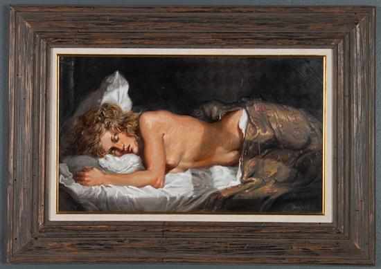 Appraisal: Joseph Sherly Sheppard American b Female Nude Asleep oil on