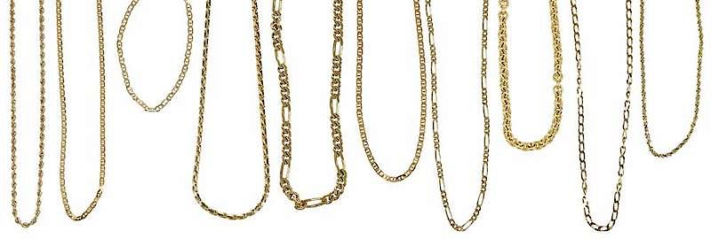 Appraisal: Ten kt Gold Chains nine necklace chains one bracelet assorted