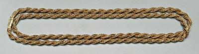 Appraisal: Heavy kt gold rope necklace two entwined woven strands marked