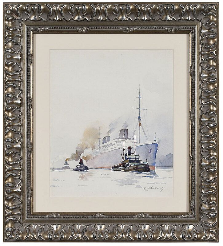 Appraisal: Theodore Kautzky New York Hungarian - Ship and Tug signed