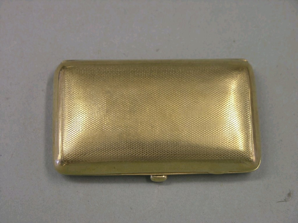 Appraisal: A ct gold cigarette case engine turned decoration grams SEE