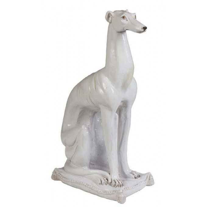 Appraisal: Large Italian White Majolica Figure of a Greyhound mid th