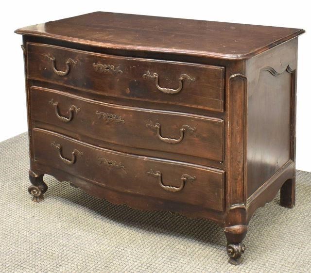 Appraisal: French Louis XV commode late th c serpentine-front case fitted