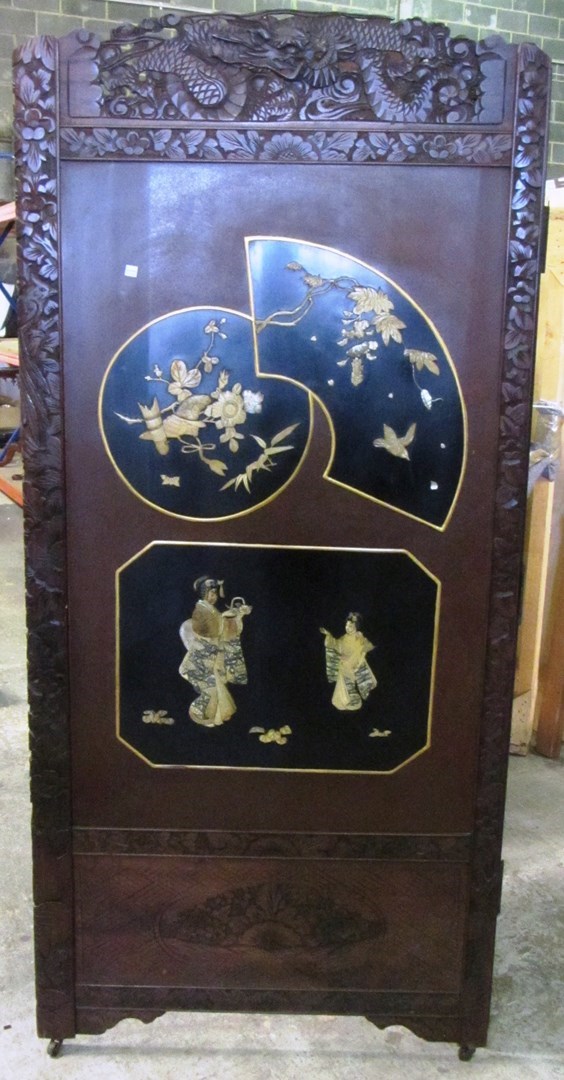 Appraisal: A pair of th century Japanese two fold screens each