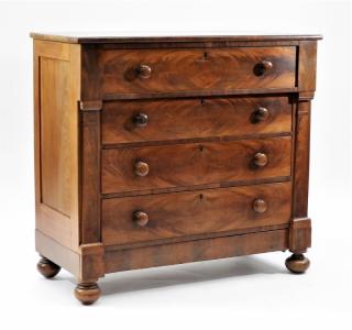 Appraisal: C Empire Flame Mahogany Hidden Drawer Chest UNITED STATES TH