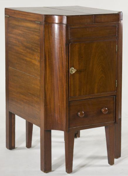 Appraisal: Custom Georgian Style Mahogany Commode two hinged doors open outwards