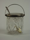 Appraisal: JAM JAR - Sterling topped brilliant cut glass jam jar