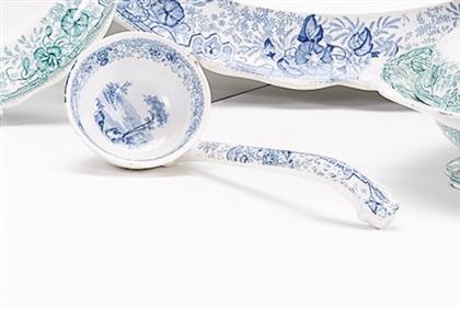 Appraisal: Historical light blue transferware ladle thomas godwin burslem - Decorated