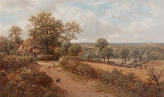 Appraisal: HENRY MAIDMENT British th century ENGLISH COUNTRY LANDSCAPE monogrammed and