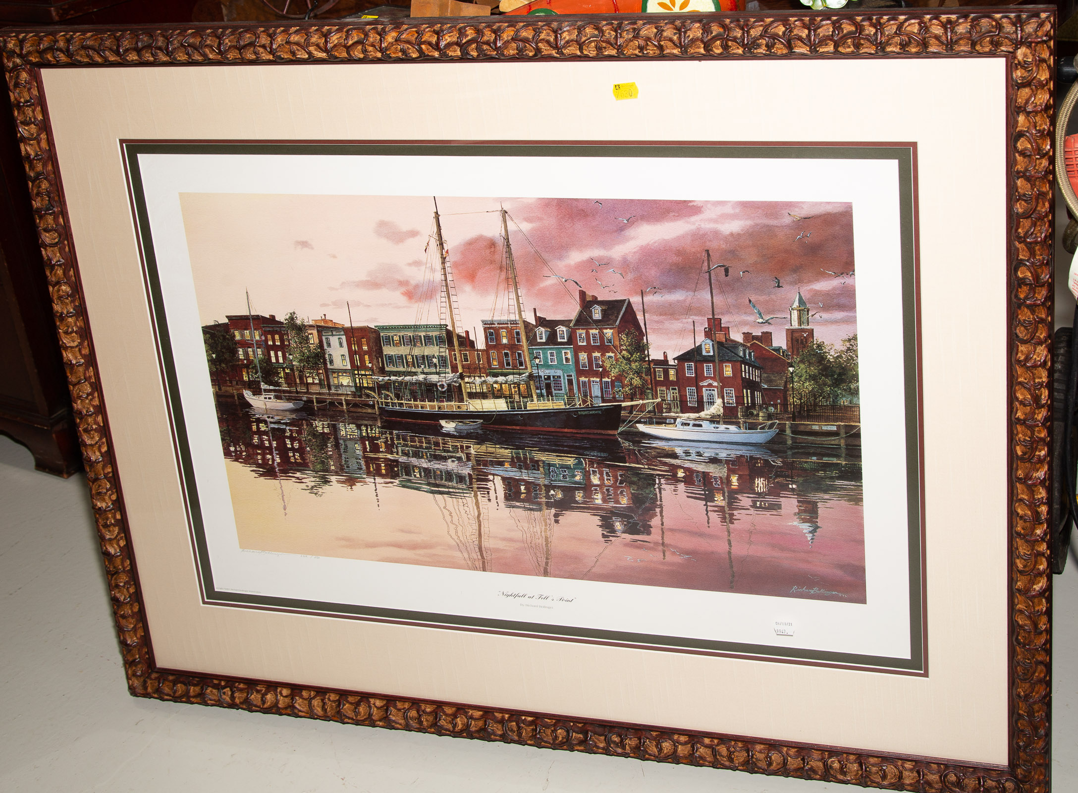 Appraisal: BALLINGER NIGHT FALL AT FELLS POINT LITHOGRAPH Richard Ballinger Ed