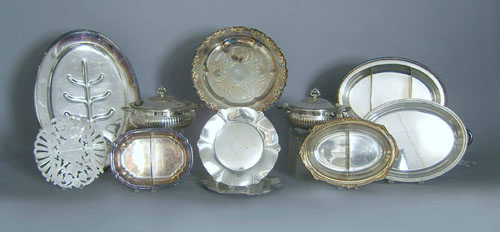 Appraisal: Group of silver plated serving pieces