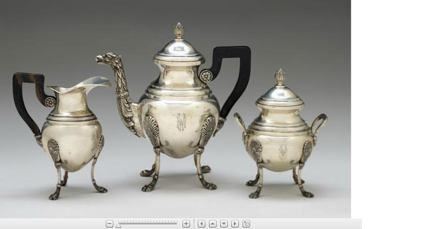 Appraisal: Continental silver three piece neoclassical coffee servicepossibly german th century